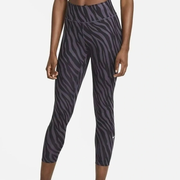 Nike Pants - Nike Icon Clash 7/8 Zebra Print Leggings Purple Black
